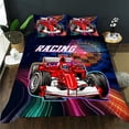 thumbnail image 1 of Red Racing Car Duvet Cover Set, Extreme Speed Race Car Bedding Sets for Kids Boys Teens,Cool Track and Speed Dials Comforter Cover,3 Pieces,1 Quilt Cover and 2 Pillowcases, 1 of 4