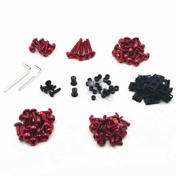 Red Racing Fairing Bolt Kit Body Fasteners Clip Screws Motorcycle Sport Bike CBR