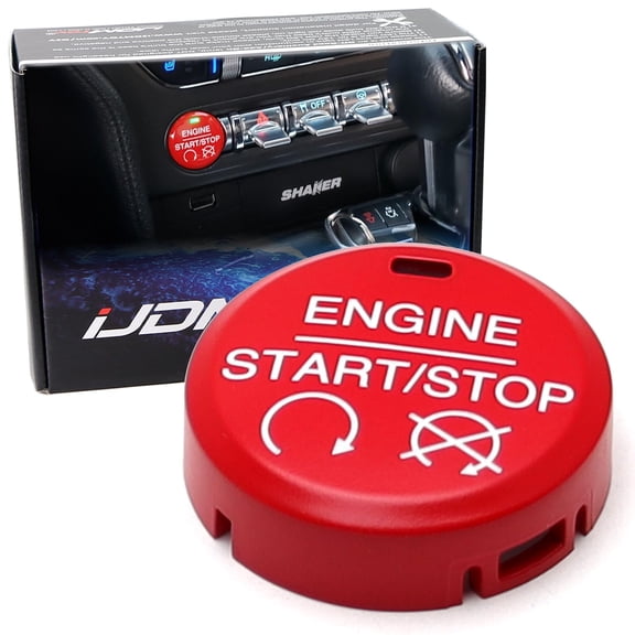 Red Racing Sports Performance GT350/GT350R Style Engine Push Start Button Replacement Cap Cover, For Ford 2015-2023 Gen6 Mustang