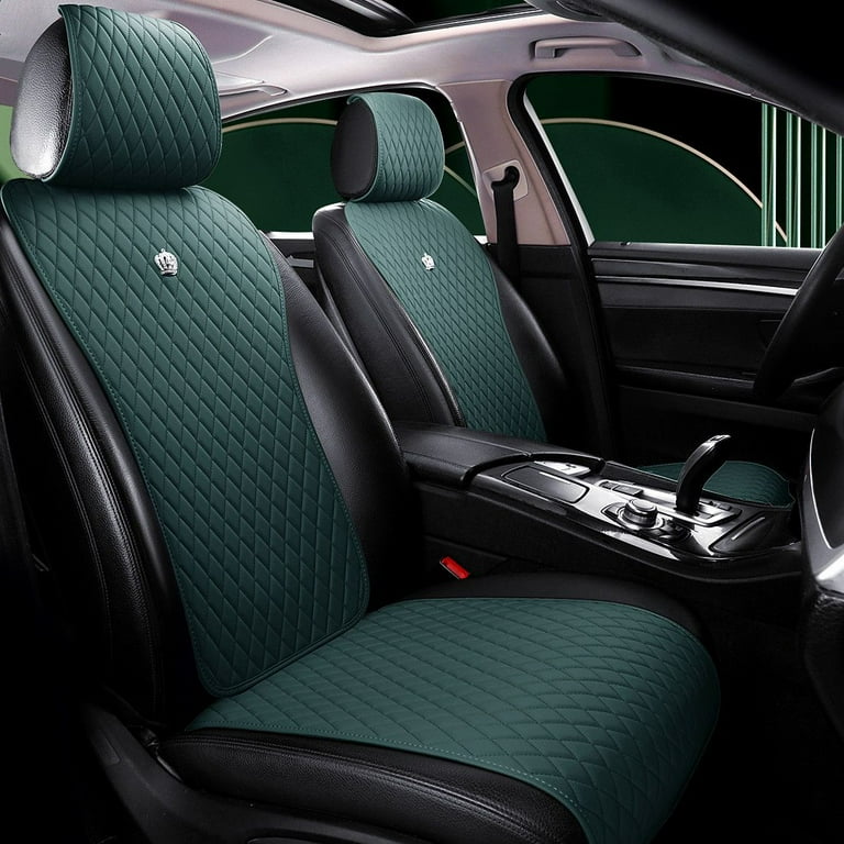 Red Rain Green Leather Comfortable Universal Fit Front and Rear Seat Covers 11 Pieces