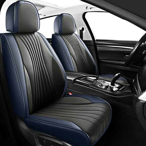 Red Rain Black and Blue Car Seat Covers Universal Leather Seat Cover 13pcs (P-Black+Blue)