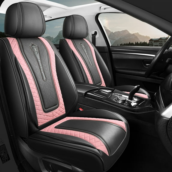 Red Rain Black and Pink Seat Covers for Cars 13pcs Fit Trucks Auto Suvs (MK-Black&Pink)