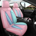 thumbnail image 1 of Red Rain Pink and Blue Leather Seat Cover Universal Car Seat Cover 2024 New 13Pcs Fit Car Auto Truck SUV (U-Pink+Blue+Blue), 1 of 8