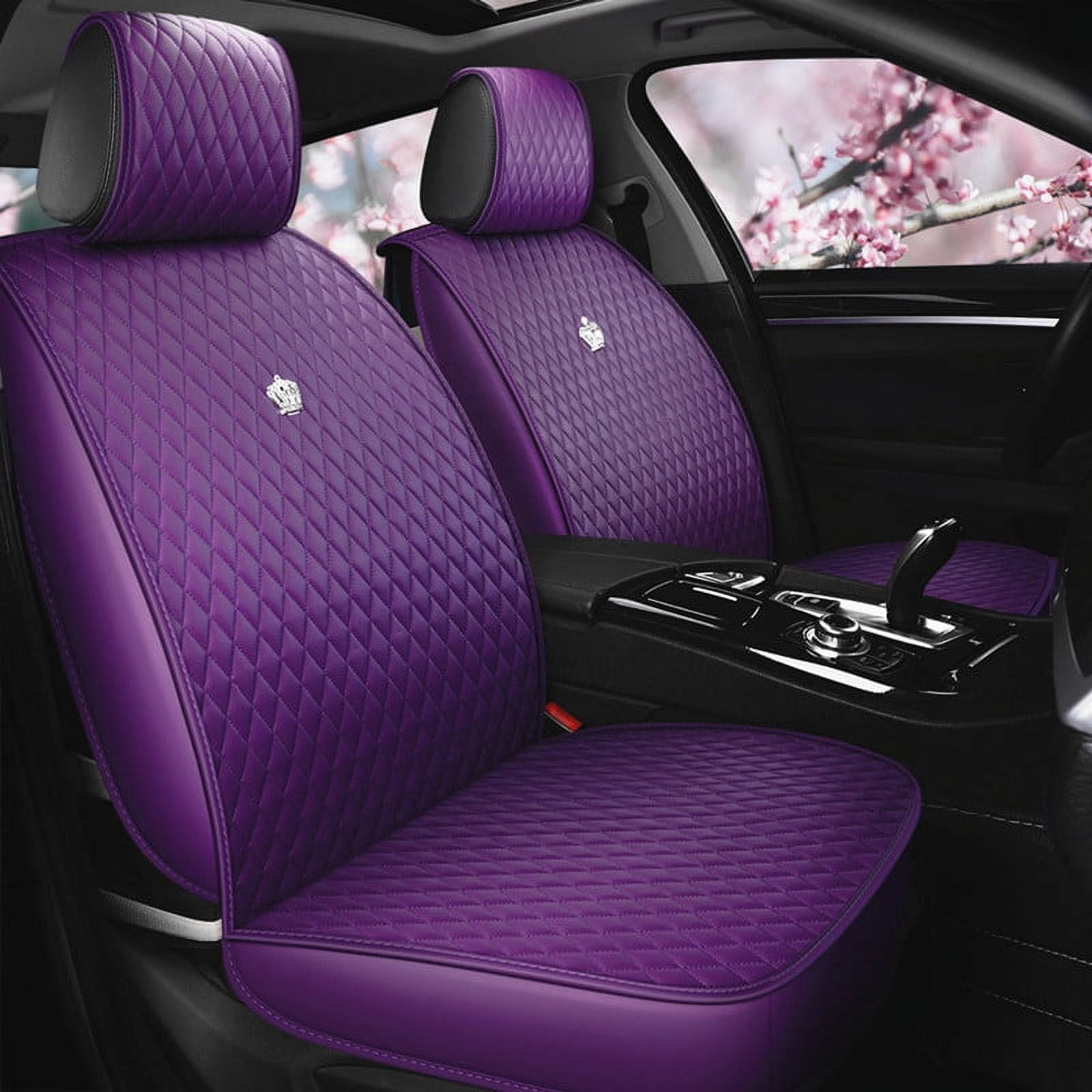 Red Rain Purple Car Seat Cover Full Set Leather Auto Seat Covers 9PCS