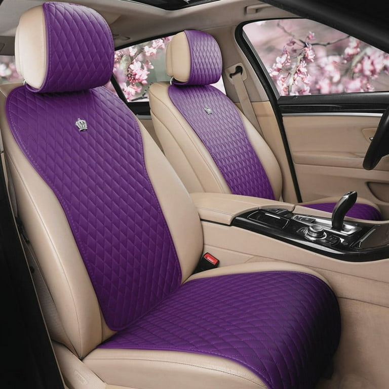 Car Seat Covers Front Pairs Polyester Gray Purple Beige Black Blue Red Car  Seat Cushion Universal Fit Seat Protector Decoration Auto Accessories - Temu