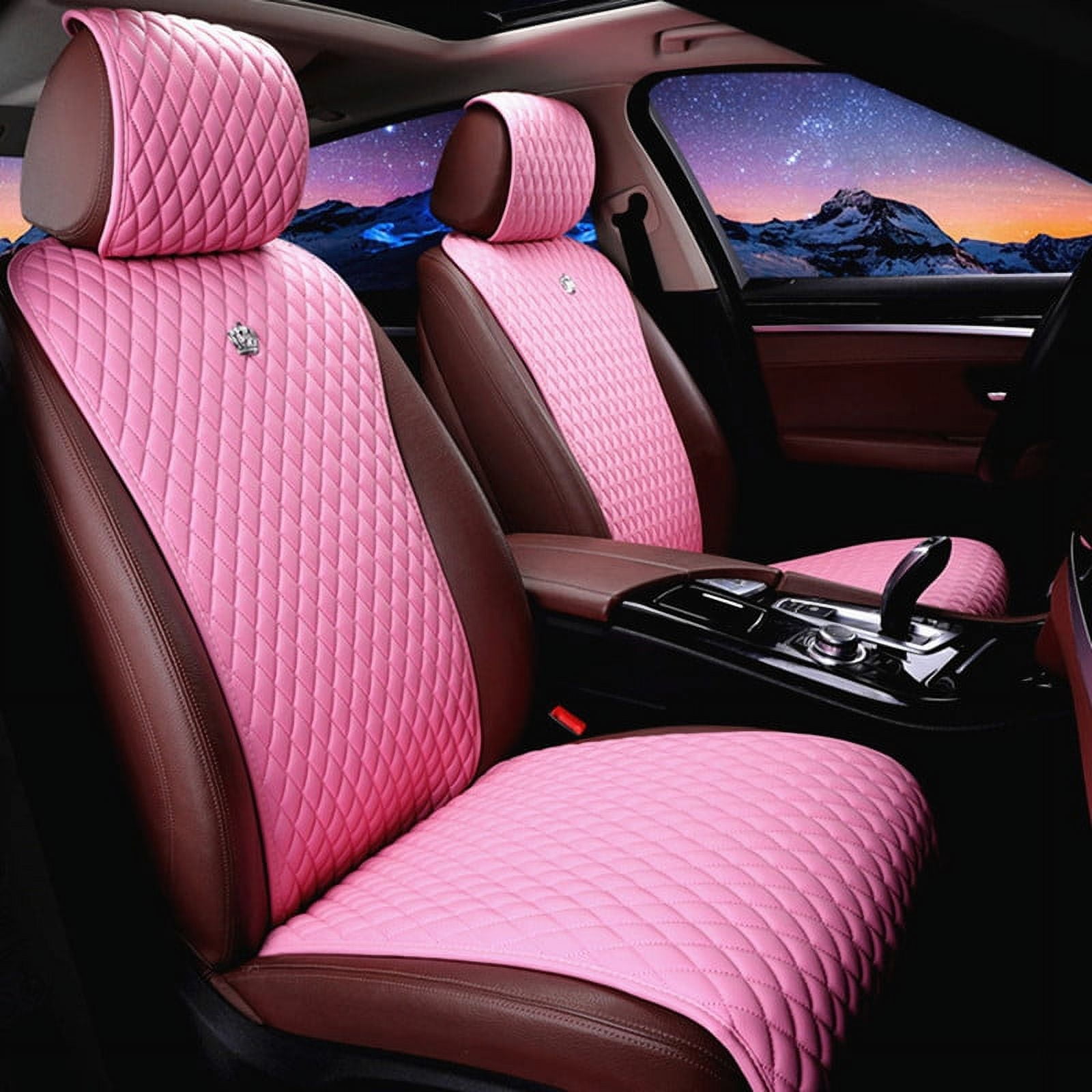 Plush Car Seat Cover Set Universal Pink Seat Cushion Auto Seat