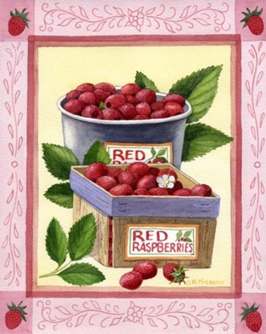 Red Raspberries Canvas Art - Maureen Mccarthy (16 x 20)