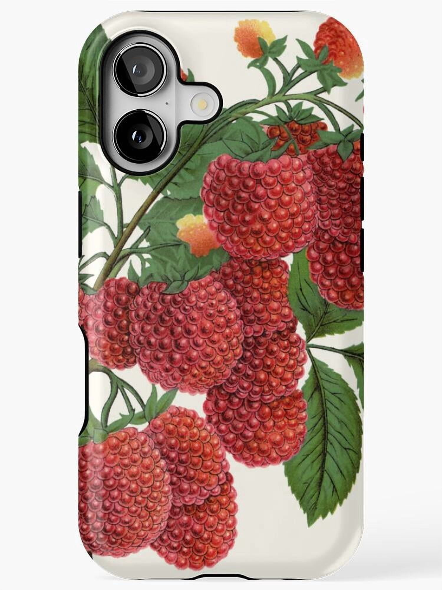 Pink Rasperry Red Raspberry Botanical Tough Case for Apple iPhone, Polycarbonate ...