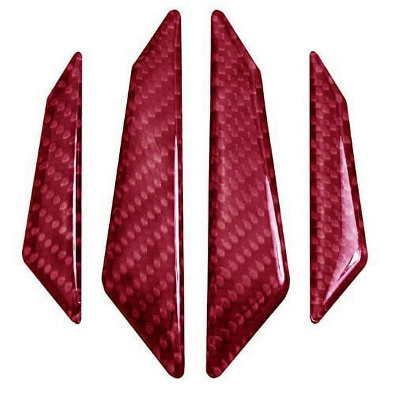 Red Real Carbon Fiber Car Door Edge Guard, 4 Edge Protection Trims Stickers, 4PCs Set