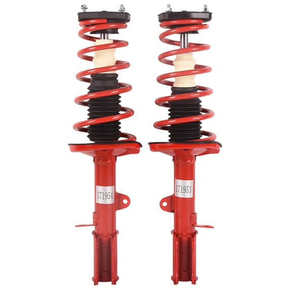 Red Rear Struts Assembly Pair - Complete Spring Set for Smooth Ride & Easy Installation-Pair Red Rear Struts Assembly