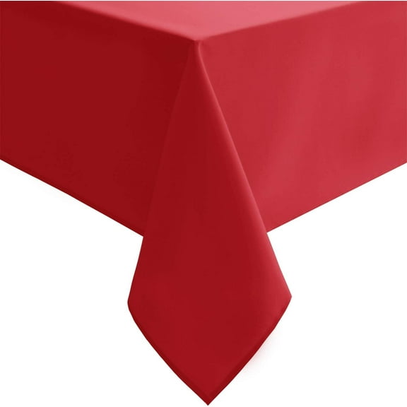 Red Rectangle Tablecloth - Waterproof and Spillproof Washable Fabric Table Cloth for Dining Room Kitchen and Outdoor Use, 60 x 84 Inch