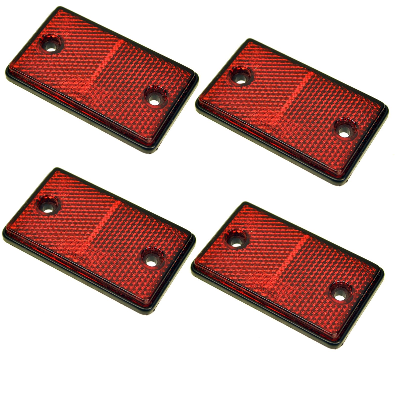 Red Rectangular Rear Reflector Pack of 4 Trailer Fence Gate Post TR074 ...