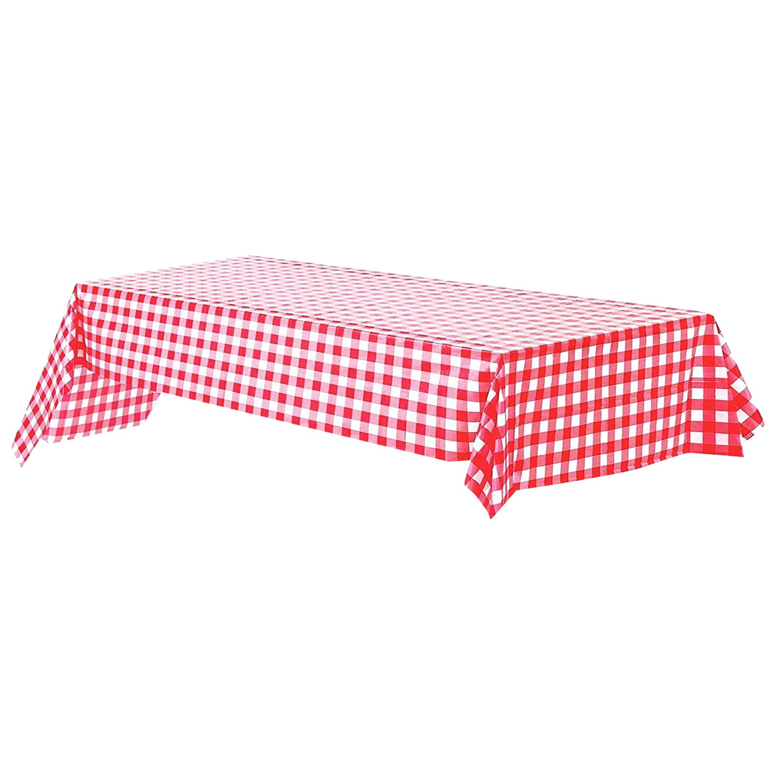 Red Rectangular Spill Proof Tablecloths Disposable Checkered