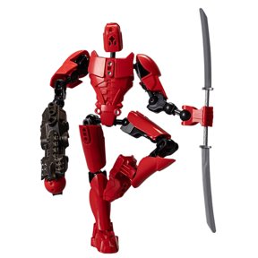 Red Red 13 Joints Movable Robot Figure For Diy Assembly And Stress Relief Play For Collectors