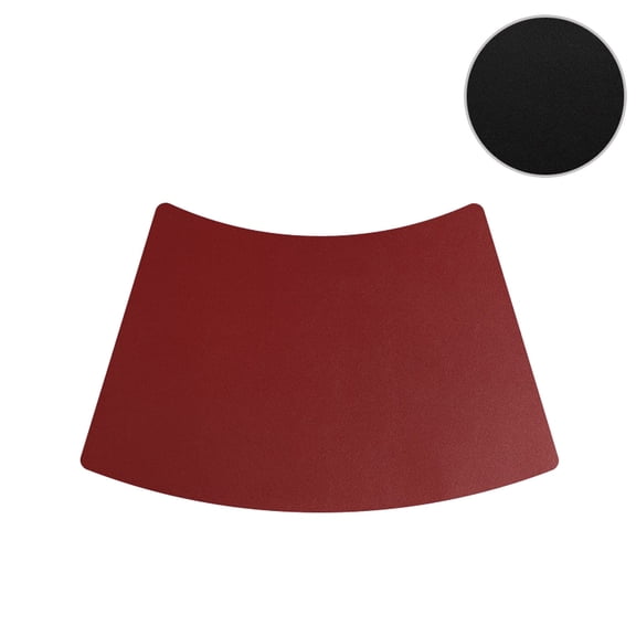 Red Red Fan Shaped Leather Placemat Waterproof Heat Insulation Table Mat Round Table Cutlery Scalloped Edge Decorations Oilproof Easy To Clean
