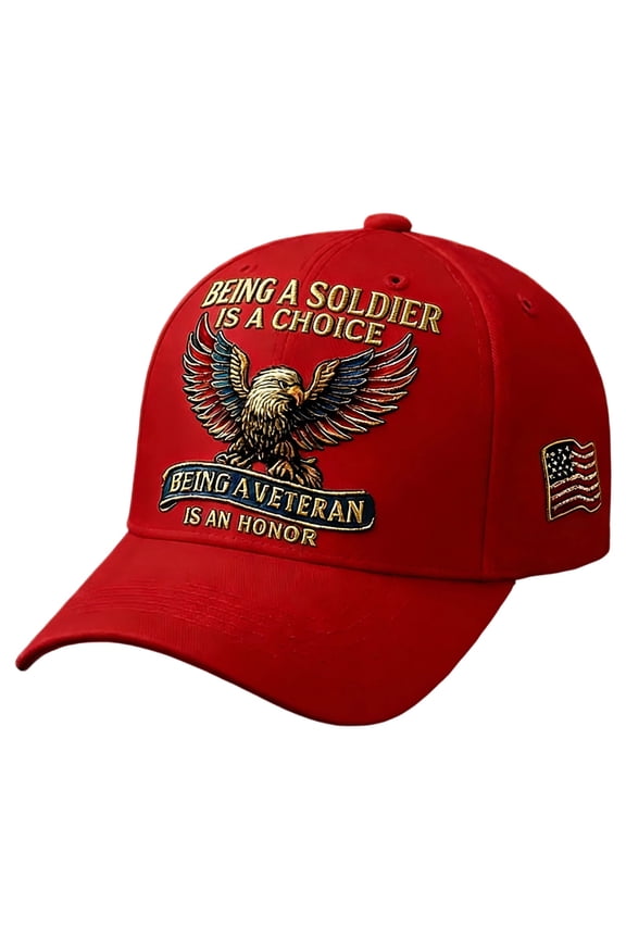 Red Red Fashionable Eagle Baseball Hat With Commemorative Significance Adjustable Cap For Men Women