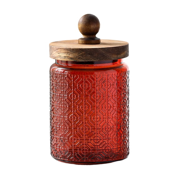 Red Red Glass Storage Jar 700Ml With Lid For Kitchen Snacks Tea Grains Airtight Borosilicate Container