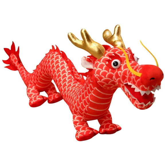 Red Red Large Plush Dragon Stuffed Animal For Chinese New Year Decoration Soft Toy For Kids