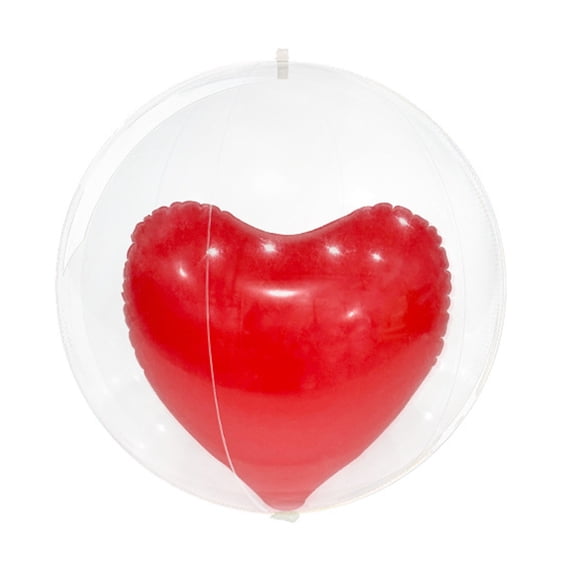 Red Red Pvc Inflatable Heart Shaped Balloons With A Smaller Balloons Inside For Valentine'S Day Decorations Party