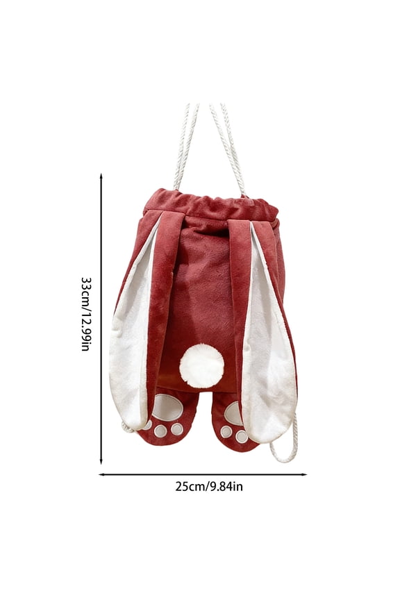 Red Red Stuffed Bunny Backpack For Easter Fun And Gifting Adjustable Straps For Secure Custom Fit During Holiday Activities