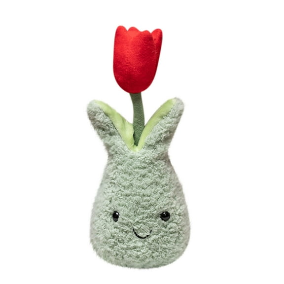 Red Red Succulent Simulation Potted Plant Plush Doll Artificial Greenery Desktop Decor Home Ornament Soft Decorative Gift Photography Prop