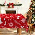 thumbnail image 1 of Red Reindeer Christmas Tablecloth,60x120Inch,Winter Elk Pine Print Polyester Table Cover, 1 of 6