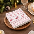 thumbnail image 1 of Red Reindeer Snowflake Christmas Paper Napkins, 20 Count Holiday Party Disposable Table Decoration, 6.5 x 6.5 in, 1 of 8