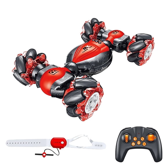 Red Remote Control Stunt Car 4Wd Gesture Induction Twisting Off Road Vehicle With Led Lights Climbing Crawler 2.4Ghz Radio Toy
