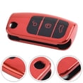 thumbnail image 2 of Blue Carbon Fibre Remote Key Fob Cover Case For Ford Flip Key 3 Button T43 2 of 5