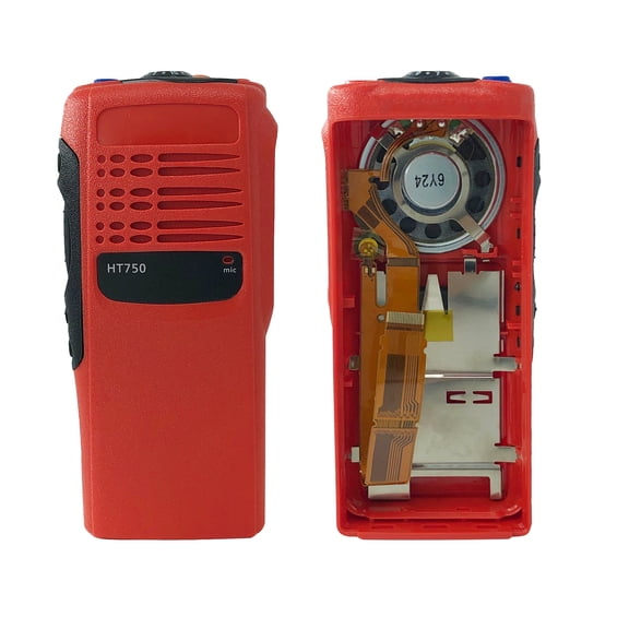 Red Replacement No-Keypad Housing Case Front Cover with Speaker Compatible with Two Way Radio HT750