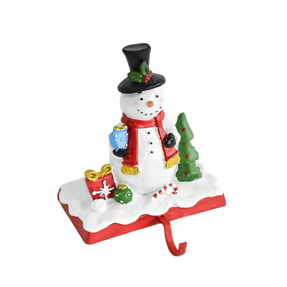 Red Resin Christmas Stocking Holder – Fireplace Mantel Stand with Hook for Hanging Stockings, Gifts & Holiday Decor