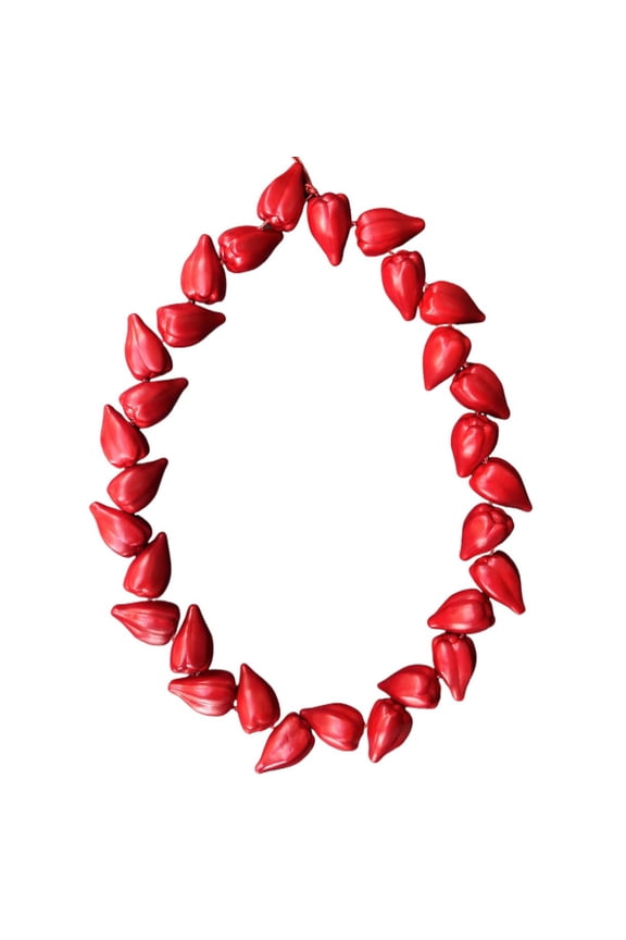 Red Resin Plastic Tribal Chief Ula Fala Necklace for Roman Reigns Costume