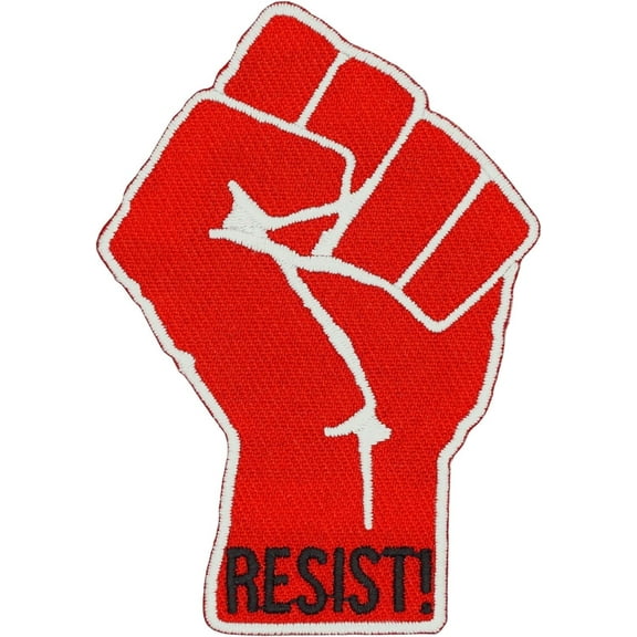 Red Resist Raised Protest Fist Patch, Civil Rights Activist Patches.
