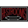 thumbnail image 1 of Red Restrooms LED Neon Sign 13 x 24 - inches, Clear Edge Cut Acrylic Backing, with Dimmer - Bright and Premium built indoor LED Neon Sign for Bar decor., 1 of 7