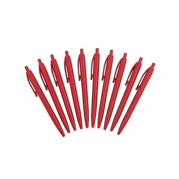 Red Retractable Pens, Stationery, Party Supplies, 24 Pieces