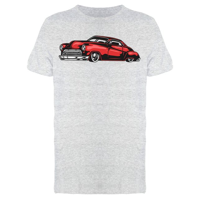 Red Retro Car Design T-Shirt Men -Image by Shutterstock, Male x-Large