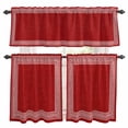 thumbnail image 1 of Red Retro Greek Key Kitchen Curtains Sets for Windows 24 Inch Length, Geometric Greece Ancient Rustic Rod Pocket Window Treatments Tier Curtains and Valances Set for Bedroom/Bathroom, 1 of 8