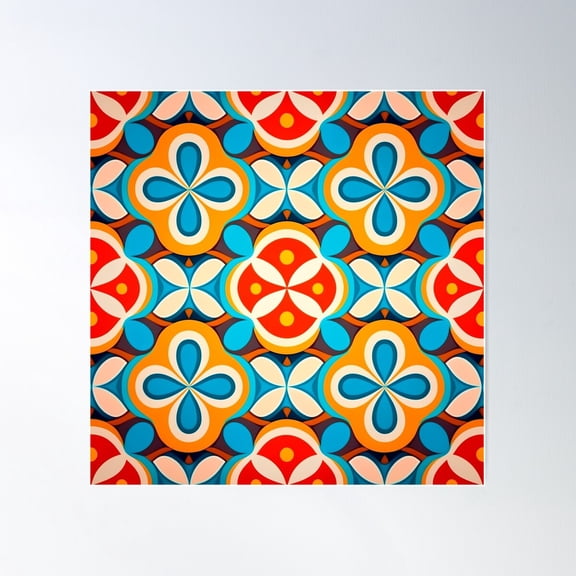 Red Retro Poster Wall Art, Modern Wall Decor For Living Room Bedroom, 30x30 UNFRAMED