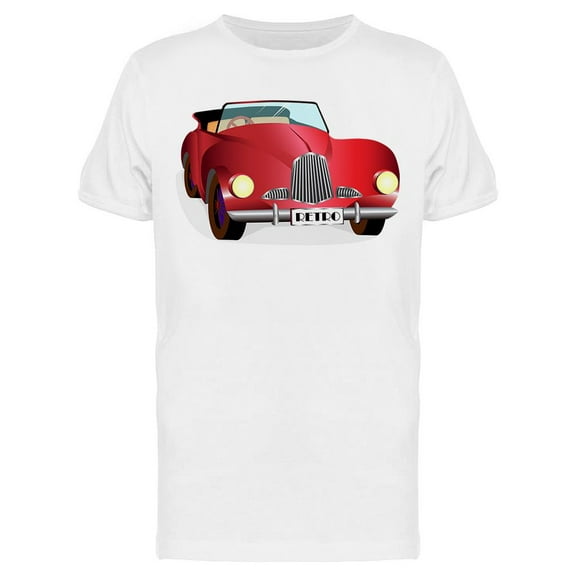 Red Retro Vintage Car Design  T-Shirt Men -Image by Shutterstock, Male x-Large