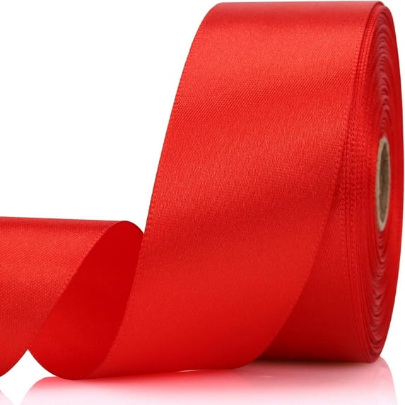Red Ribbon-1-1/2 Inch 30 Yards Red Solid Satin Ribbon for Gift Wrapping,Craft Floral Bouquets,Wedding Party,Timeless Flower,Decoration Floral Hair,Balloons