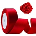thumbnail image 1 of Red Ribbon 1 1/2Inch, 25 Yards Satin Craft Ribbon, Single Face Polyester Silk Hair Ribbo ma2538, 1 of 5
