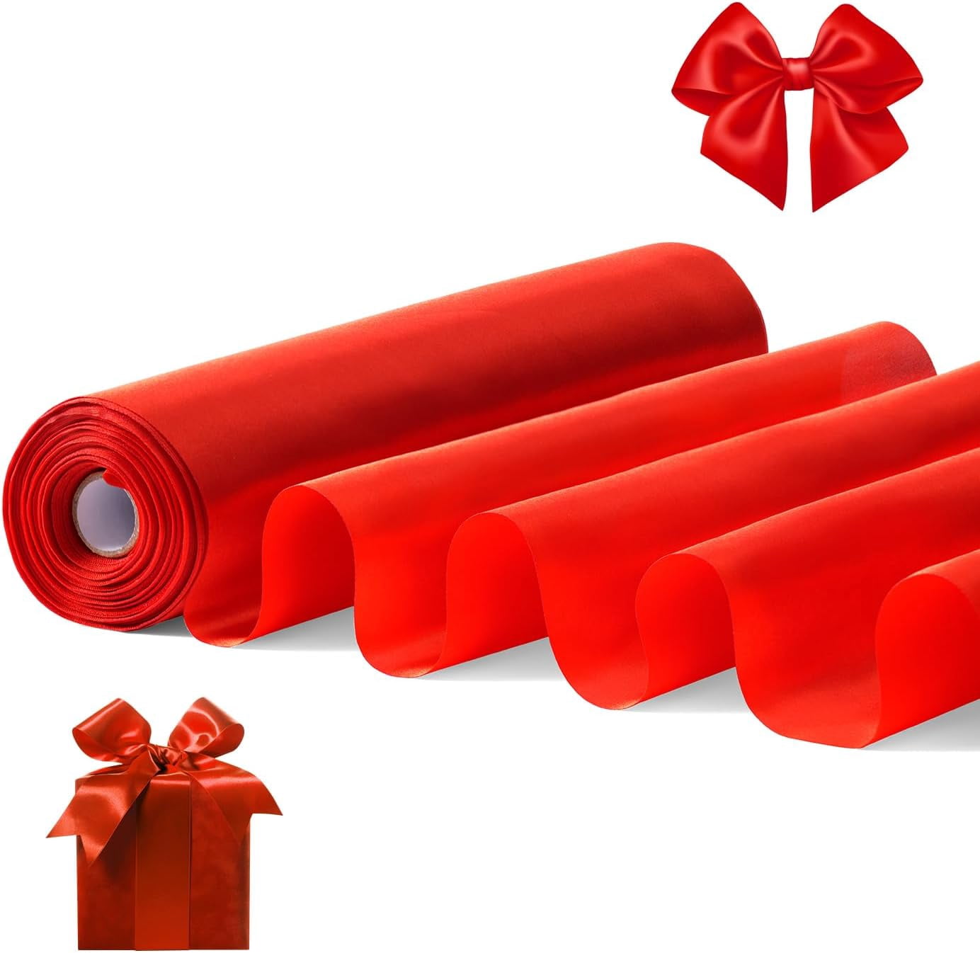 Red Ribbon 12 Inch x 22 yd Wide Giant Ribbons for Grand Opening ...