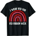 thumbnail image 1 of Red Ribbon Awareness Week Rainbow | Mens & Womens Pink T-Shirt, 1 of 4