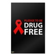 thumbnail image 1 of Red Ribbon Drug Free Pledge Home Business Office Sign - Poster - 24" x 36" (61cm x 91cm), 1 of 3