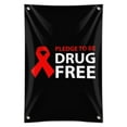thumbnail image 1 of Red Ribbon Drug Free Pledge Home Business Office Sign - Vinyl Banner - 22" x 33" (56cm x 84cm), 1 of 3