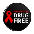 thumbnail image 1 of Red Ribbon Drug Free Pledge Pinback Button Pin, 1 of 4