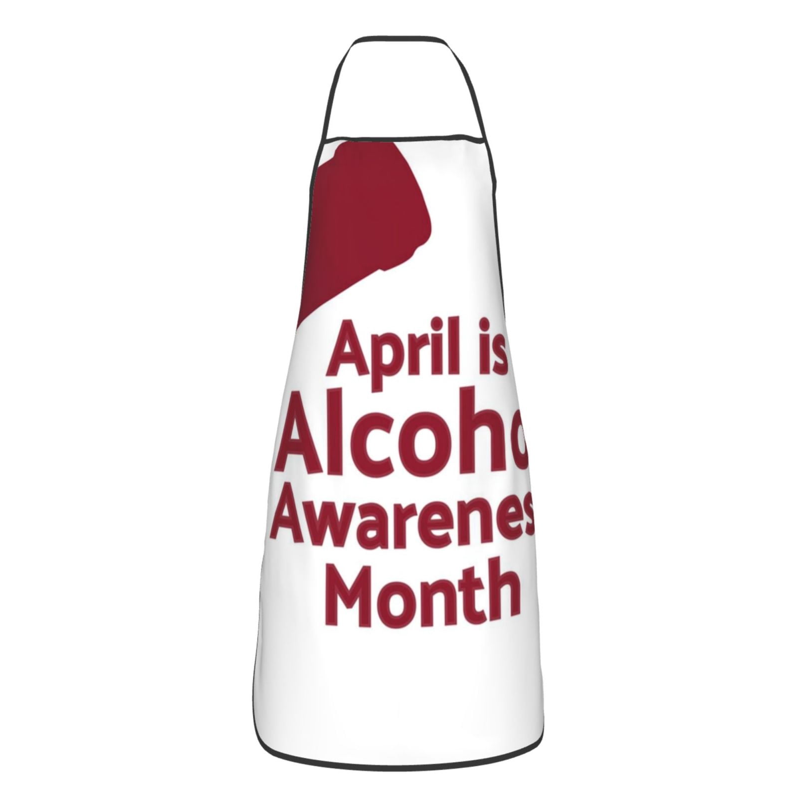 Red Ribbon For Alcohol Awareness Month Aprons Bib For Kitchen ...