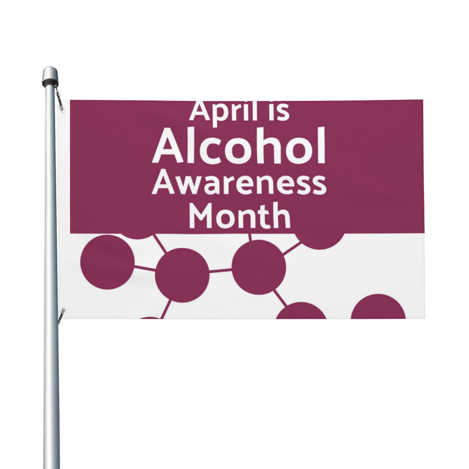 Red Ribbon For Alcohol Awareness Month Flag Banner 3*5 Ft Double Sided ...