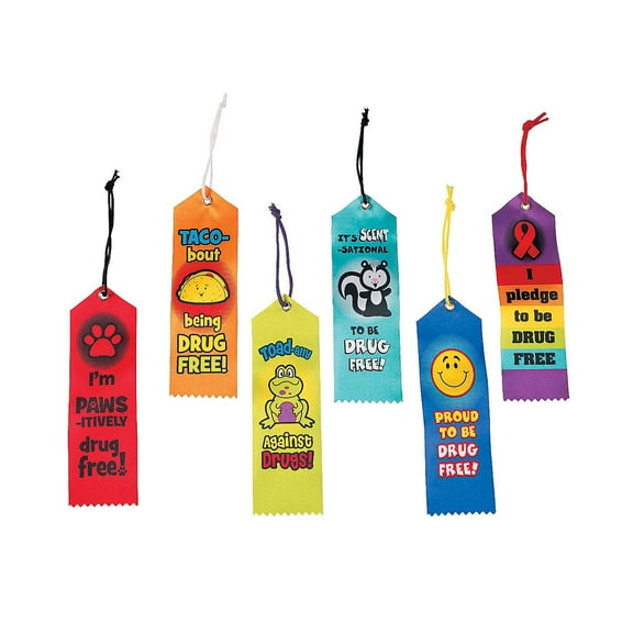 Red Ribbon Week Award Ribbons - Stationery - 12 Pieces
