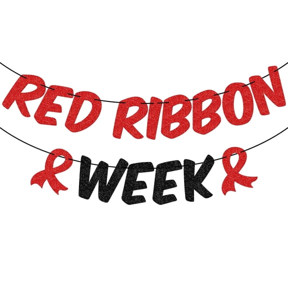 Red Ribbon Week Banner, Red Ribbon Week Bulletin Board Decor, Drug Free Banner, Drug Recovery Awareness Decorations